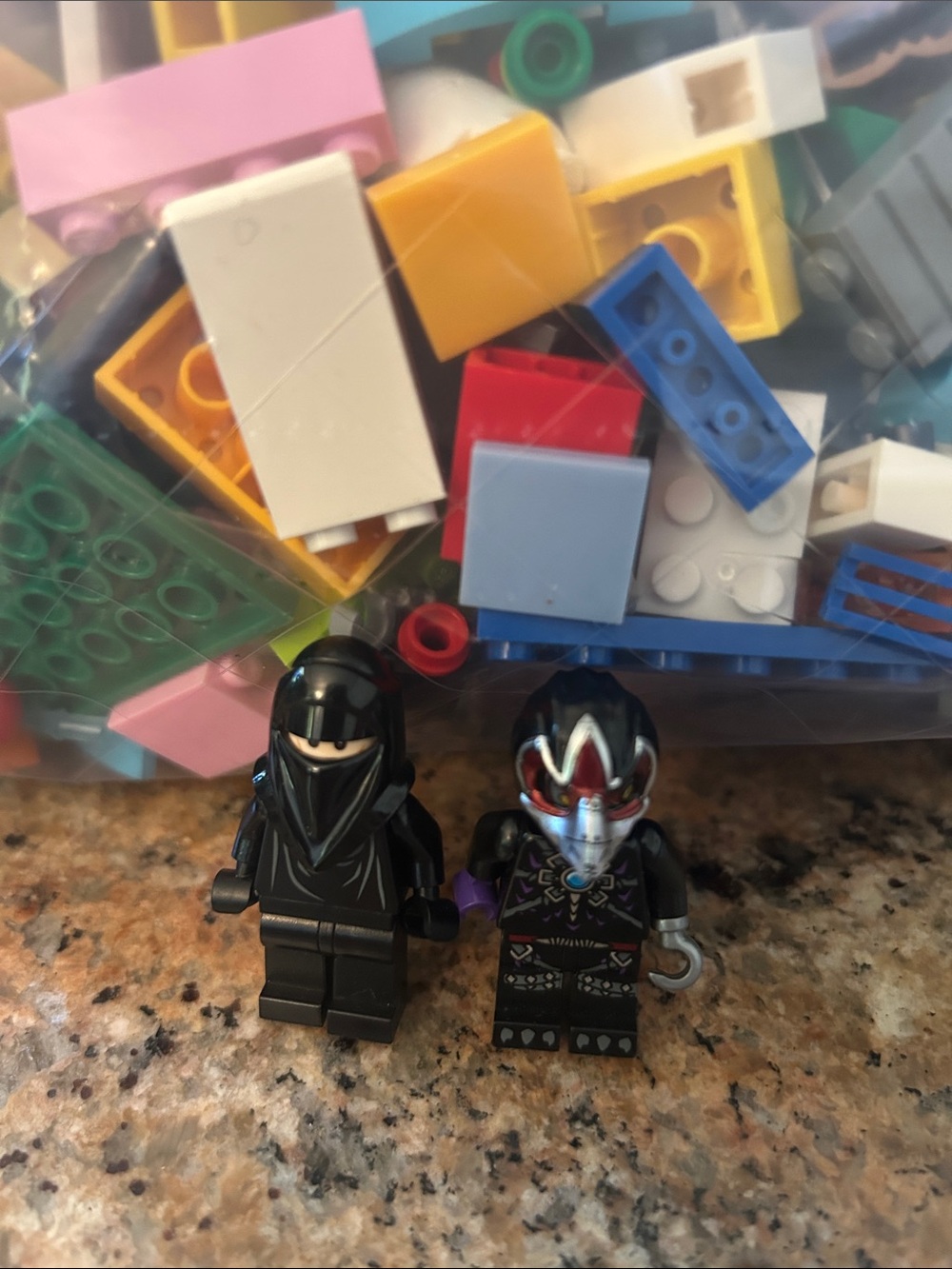2lbs. Lego misc. pieces with two mini figures, Lot H